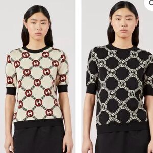 Gucci Reversible Women's Sweater with Black and Cream Design